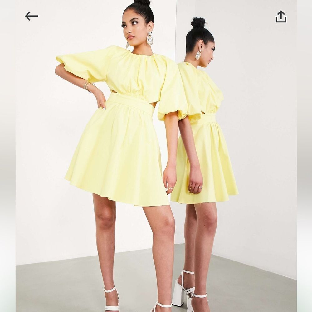 ASOS Limited edition puff sleeve cut out back dress